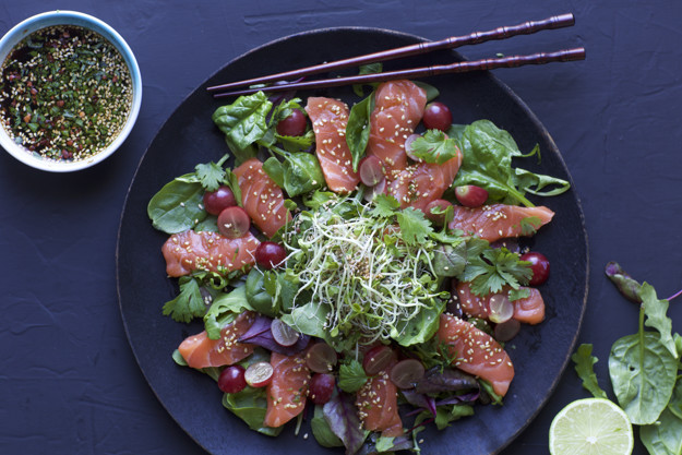 Sashimi med druvor 
