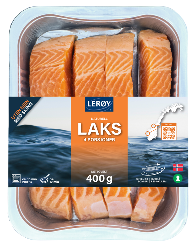 Lerøy laks med skinn 400g produktbilde