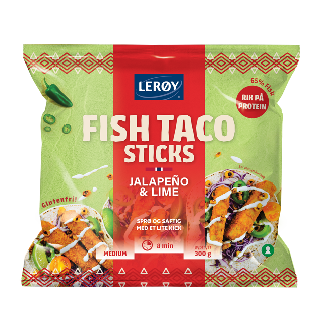 Lerøy Fish Taco sticks jalapeño & lime produktpakning