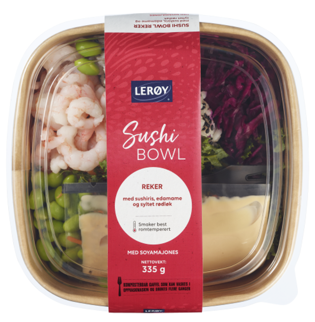 Lerøy sushi bowl med reker